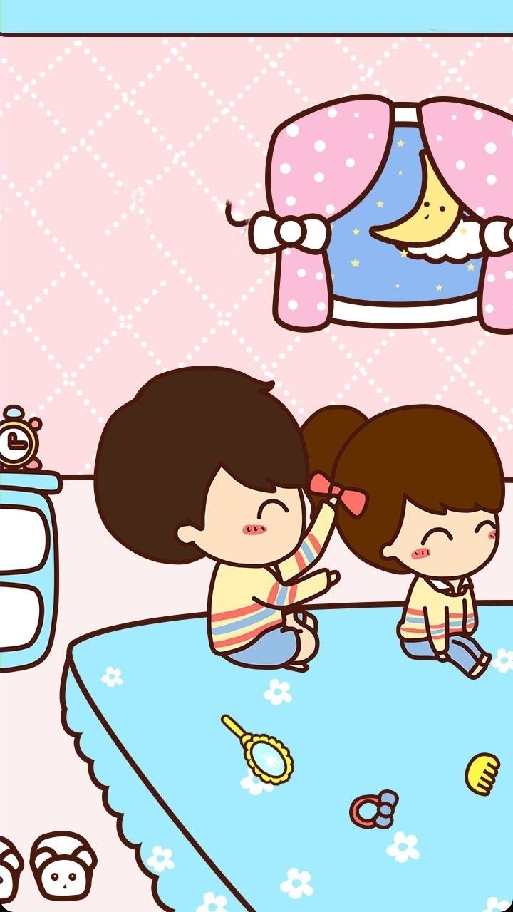 720x1280 ✿✿ฺ iPhone. Cute couple cartoon, Cute wallpaper, Kawaii wallpaper, Phone