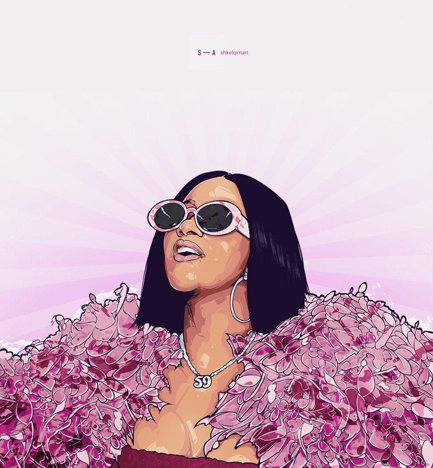 860x930 Cardi B artwork by shkelqimart. Cardi B in 2018, Phone