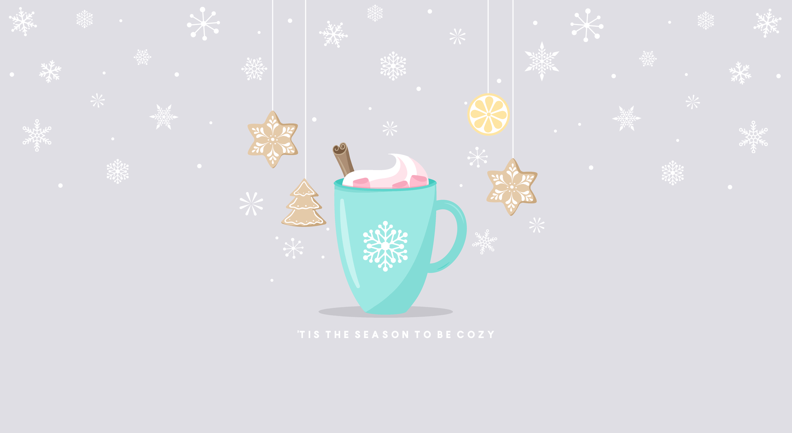 2560x1400 Wallpaper: 'Tis The Season To Be Cozy. Christmas desktop wallpaper, Cute christmas wallpaper, Winter wallpaper, Desktop