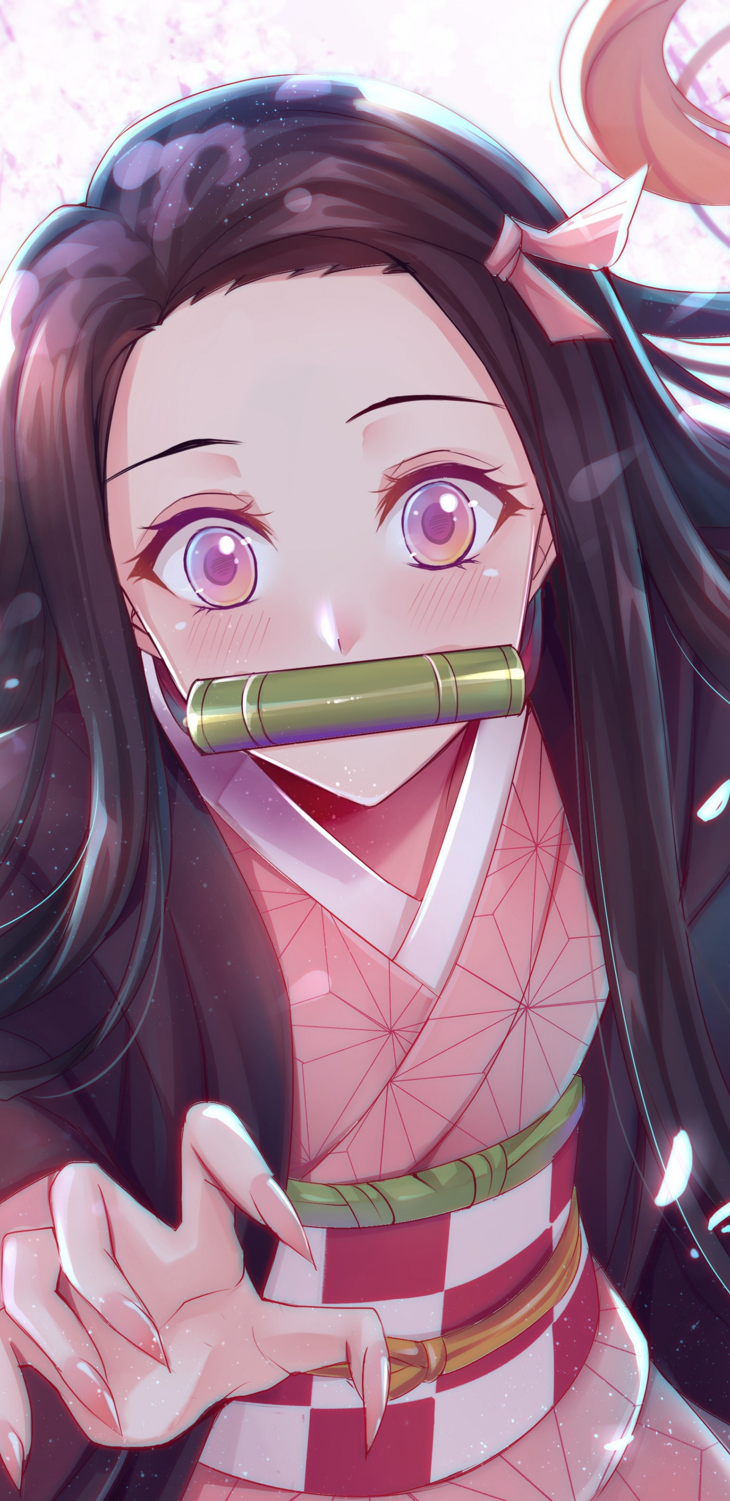 1440x2960 Download Beautiful, anime girl, Kamado Nezuko wallpaper,, Phone