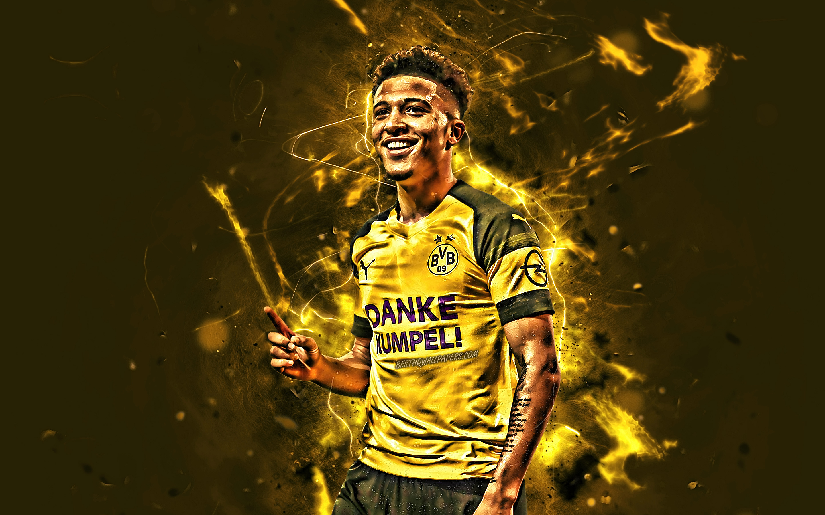 2880x1800 Download wallpaper Jadon Sancho, goal, Borussia Dortmund FC, Desktop