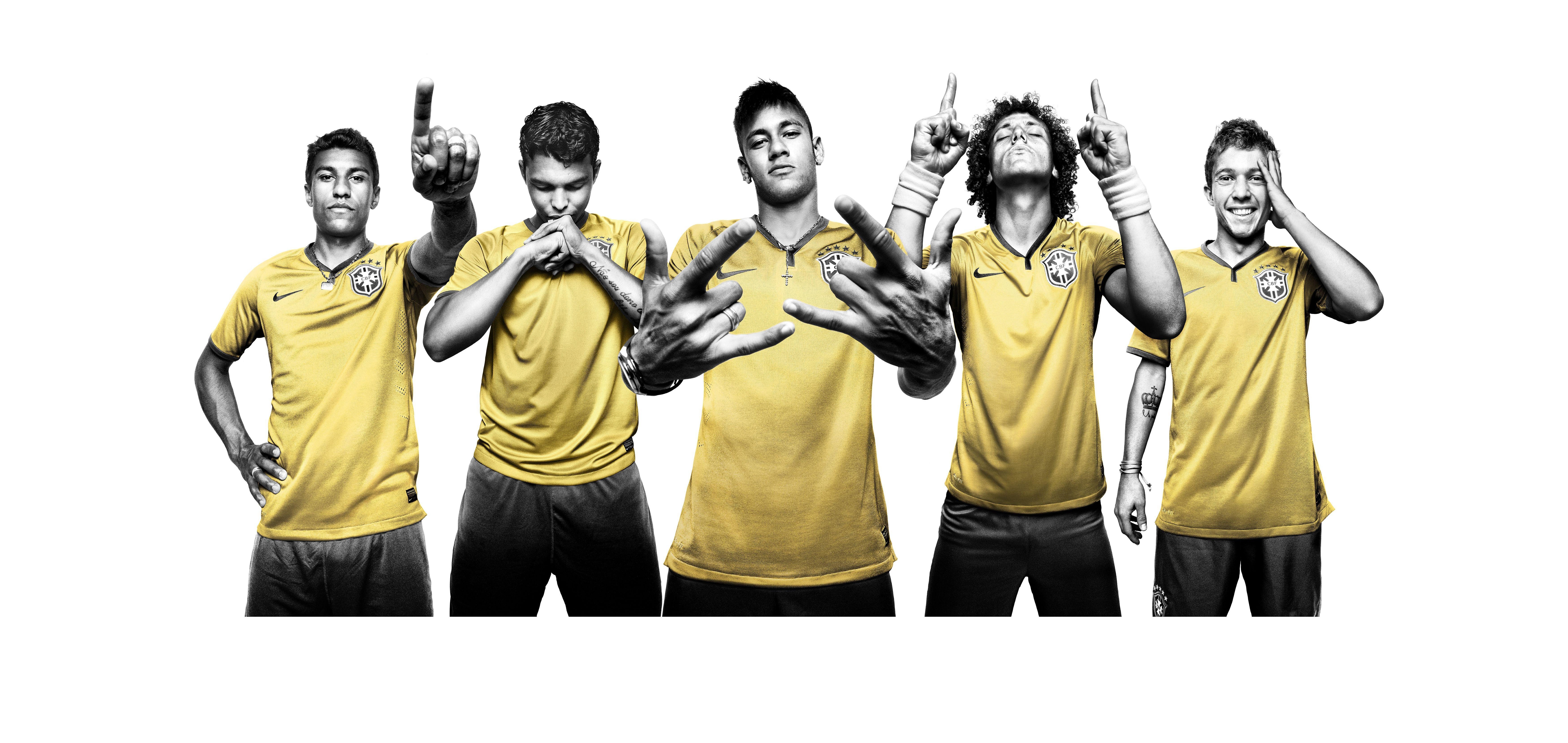 7000x3320 Download Best Brazil 2014 World Cup Team Players Wallpaper and HQ, Dual Screen