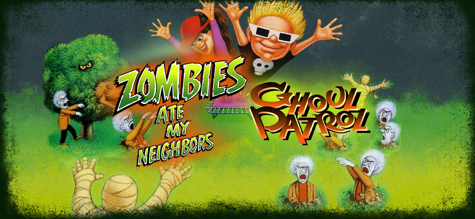 1600x740 75% Zombies Ate My Neighbors and Ghoul, Dual Screen