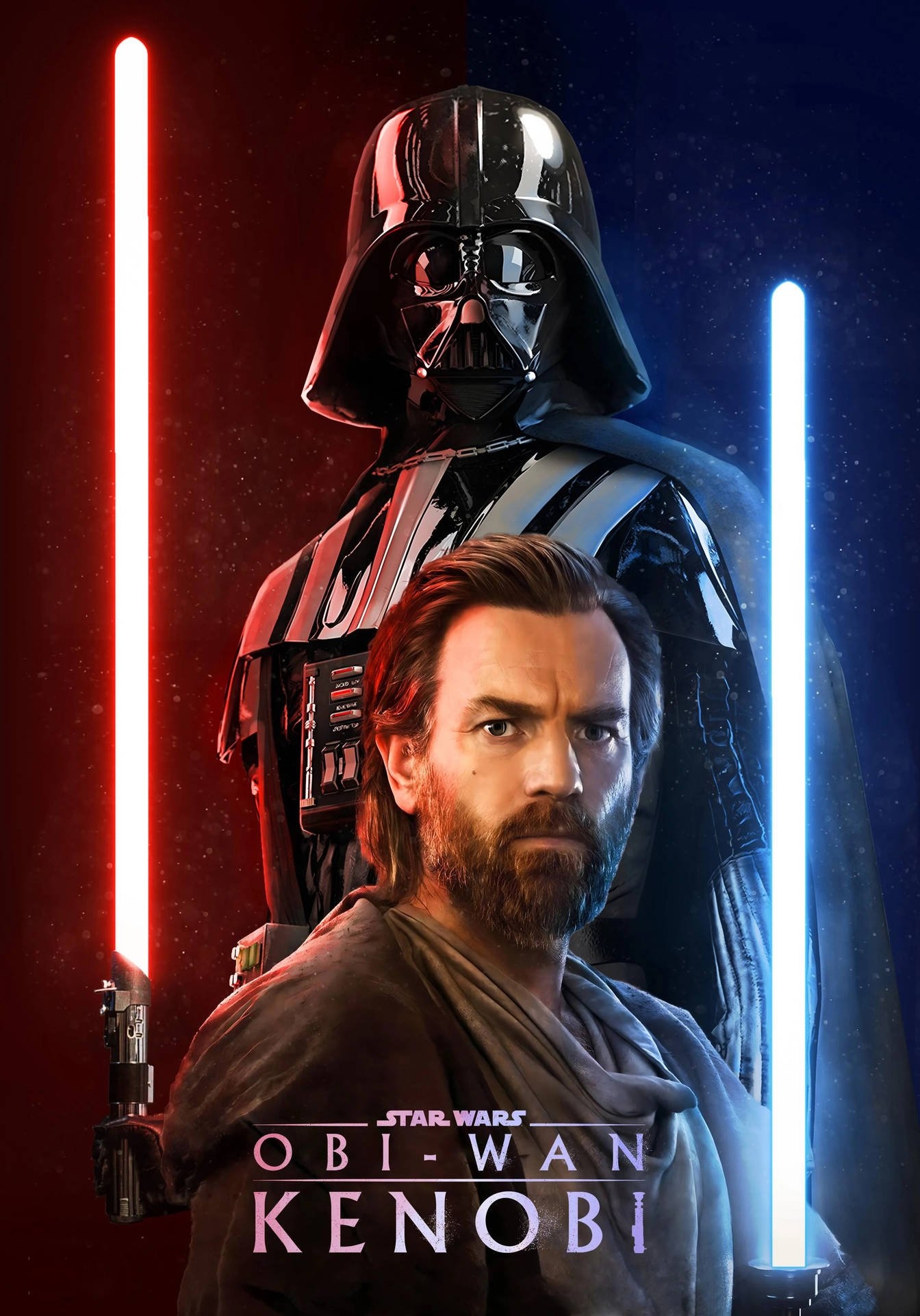 1350x1920 Obi Wan Kenobi Red And Blue Wallpaper, Phone