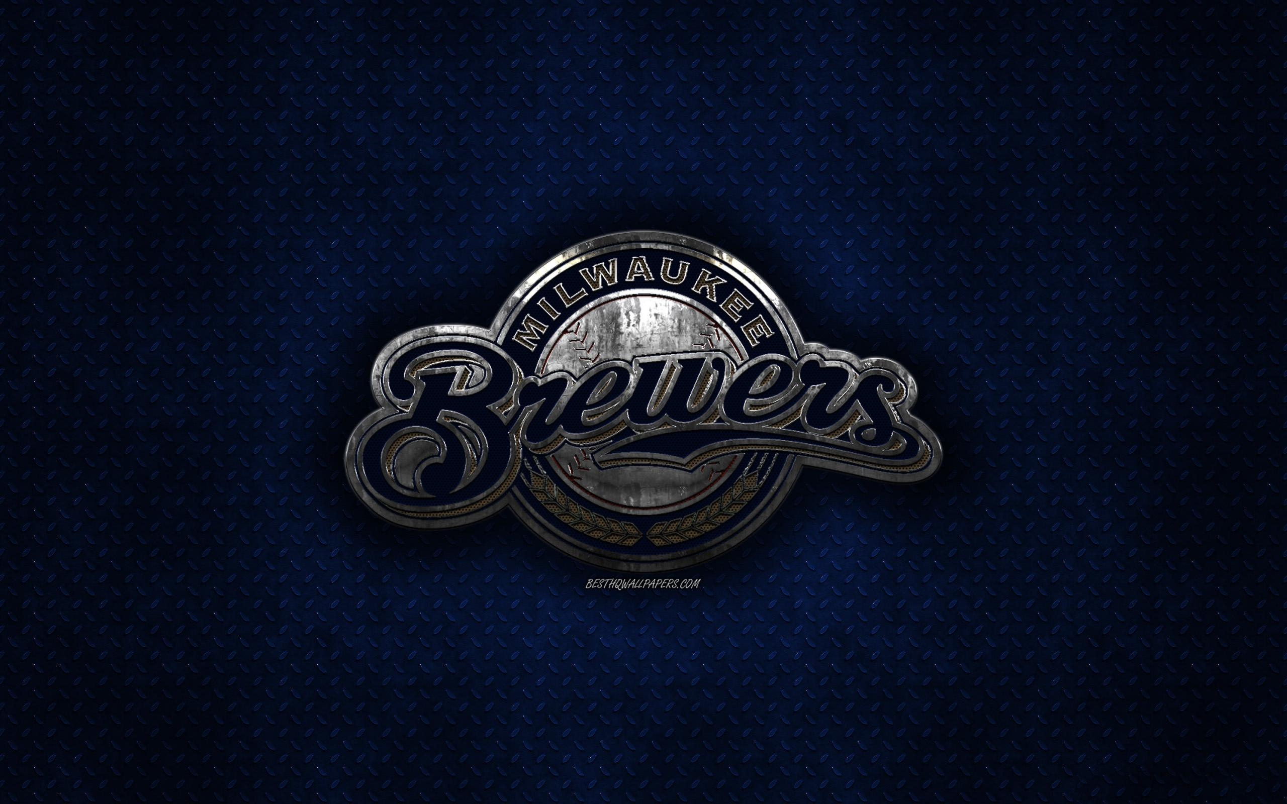 2560x1600 Download wallpaper Milwaukee Brewers, American baseball club, blue, Desktop