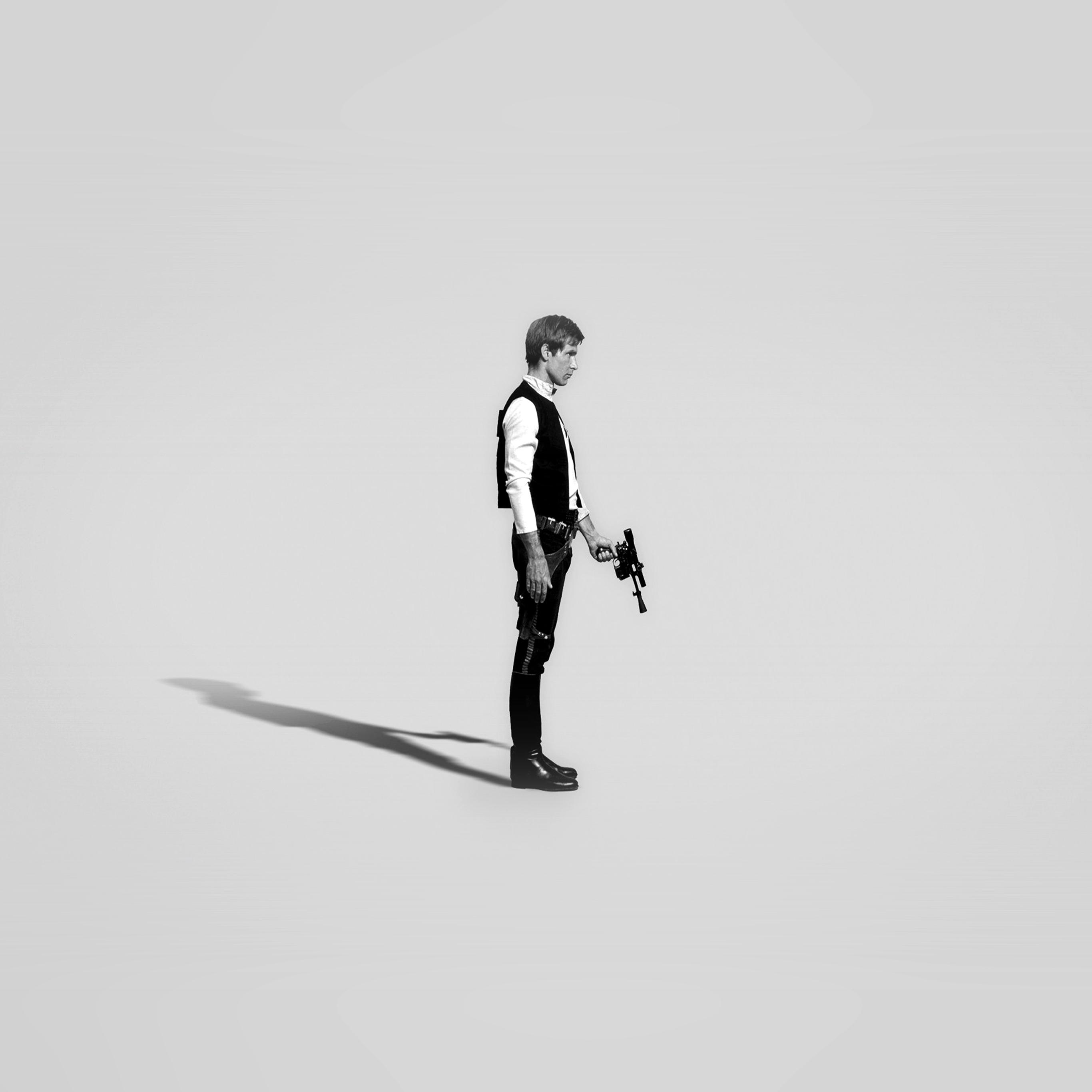 2740x2740 Han Solo Starwars Hero Art Minimal Bw, Phone