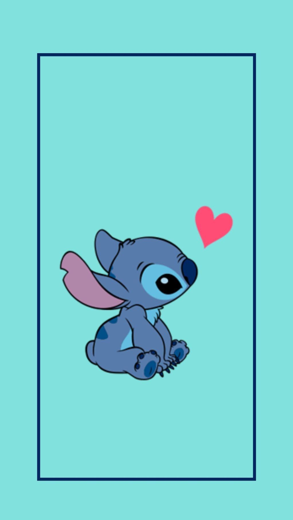 1030x1820 stitch love green blue disney aesthetic wallpaper free, Phone