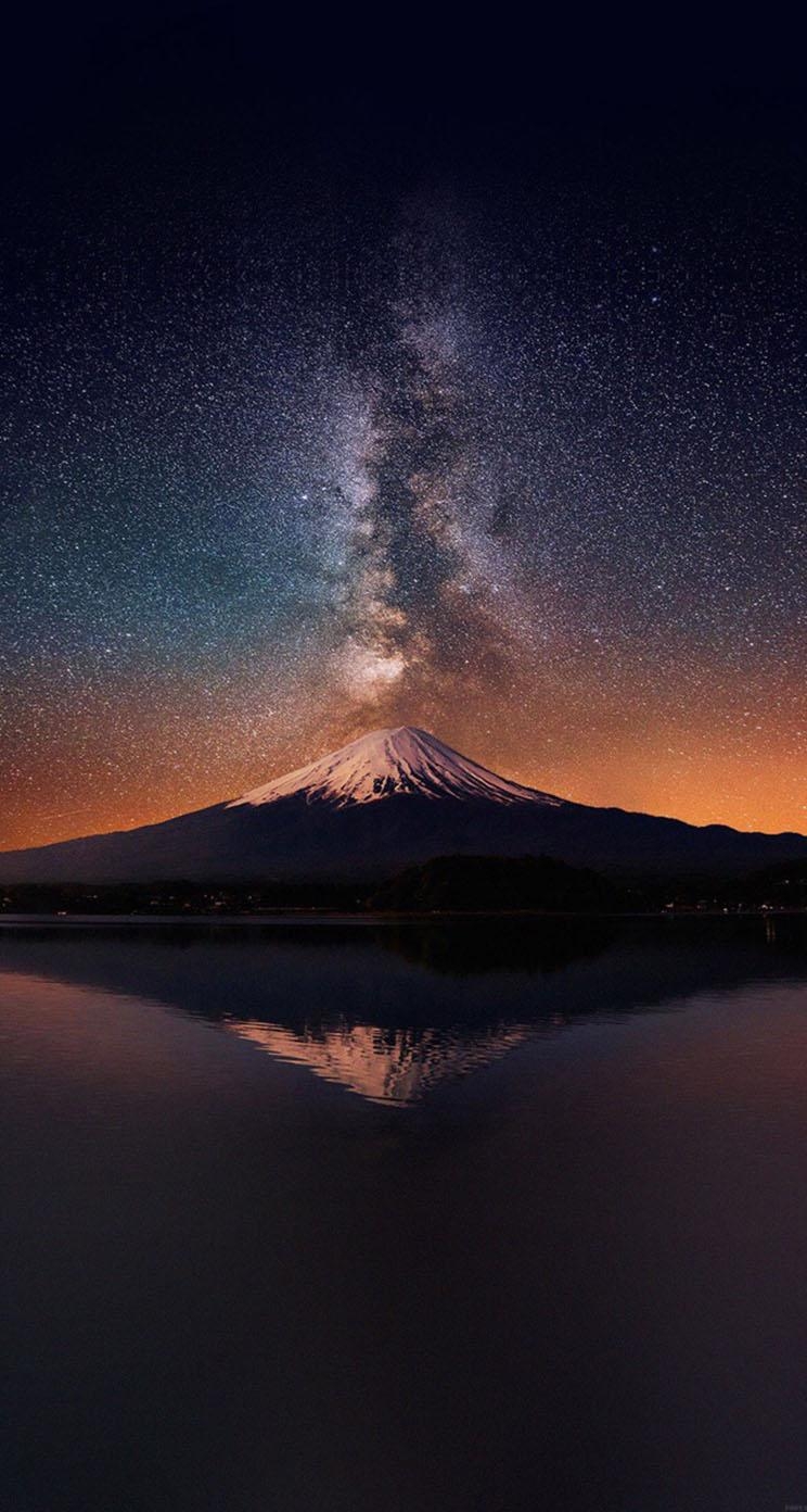 750x1400 Milky Way On Mount Fuji iPhone Wallpaper, Phone