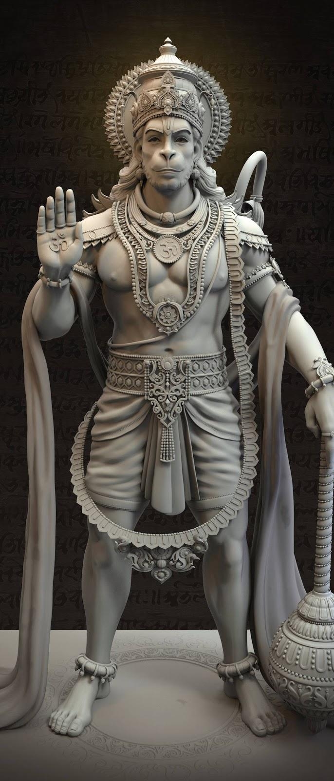 690x1600 Lord hanuman statue 3D Mobile Wallpaper. Jai hanuman Mobile, Phone