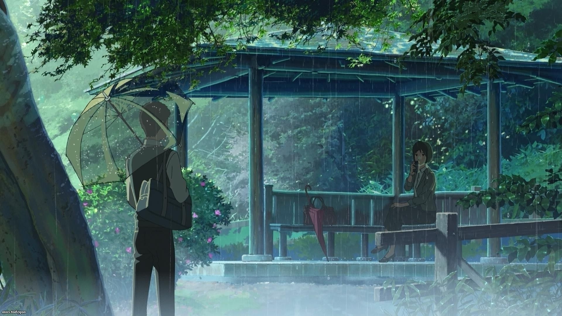 1920x1080 rain, The Garden Of Words, Makoto Shinkai Wallpaper HD / Desktop and Mobile Background, Desktop