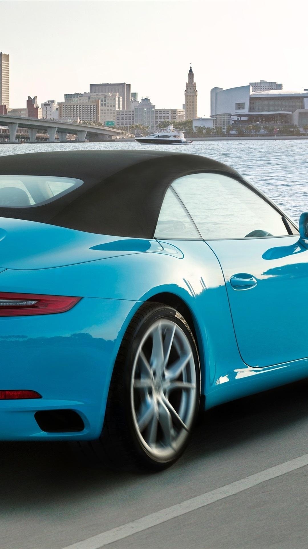 1080x1920 Porsche 911 Carrera S Cabriolet, Blue Supercar Back View  IPhone 8 7 6 6S Plus Wallpaper, Background, Picture, Image, Phone