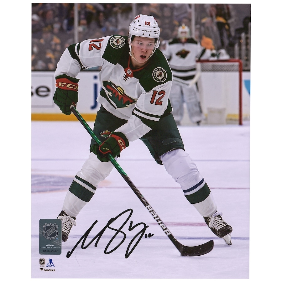 900x900 Matthew Boldy Minnesota Wild Autographed 8 x 10 NHL Debut Photograph, Phone