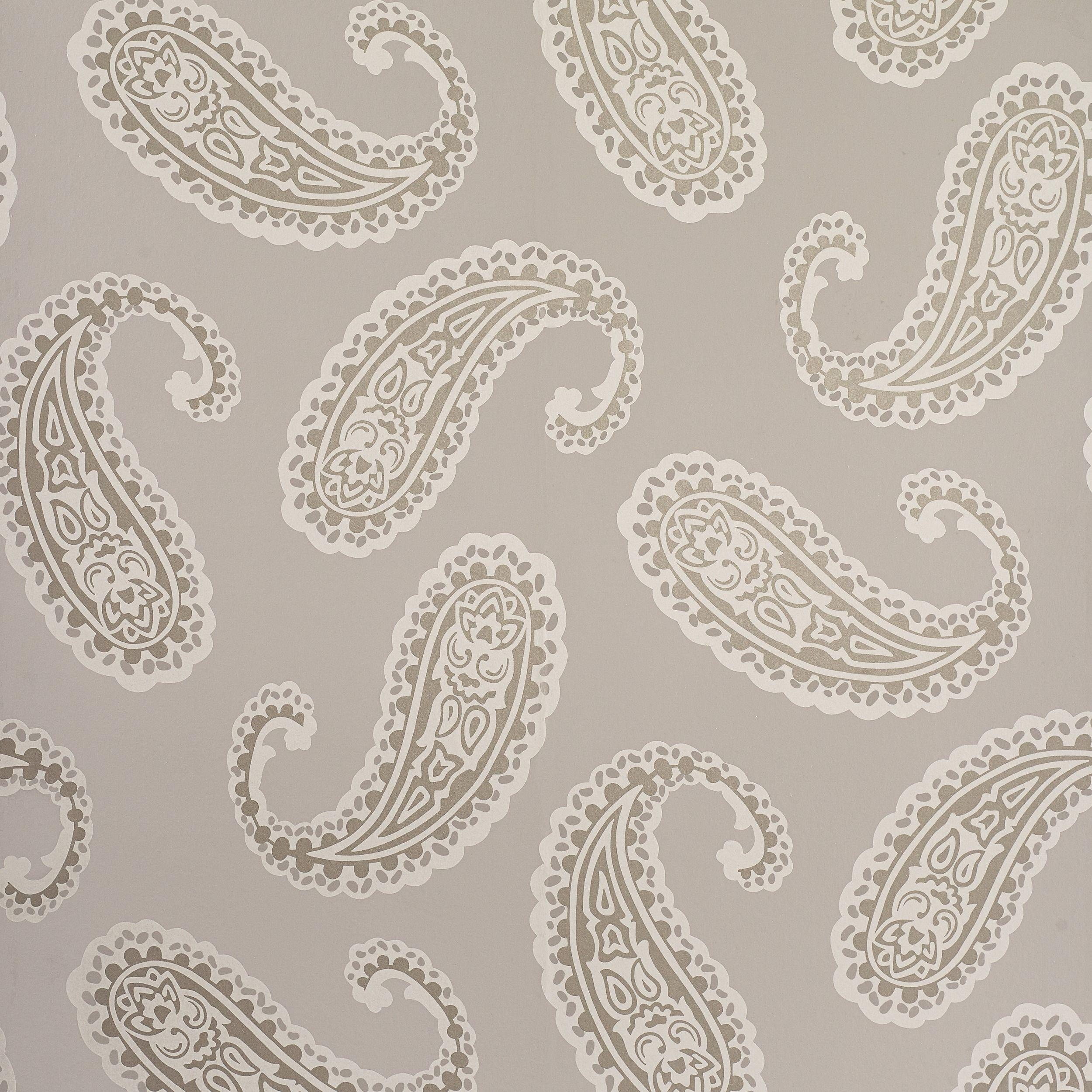 2500x2500 Emperor Paisley Dove Grey Wallpaper, Phone