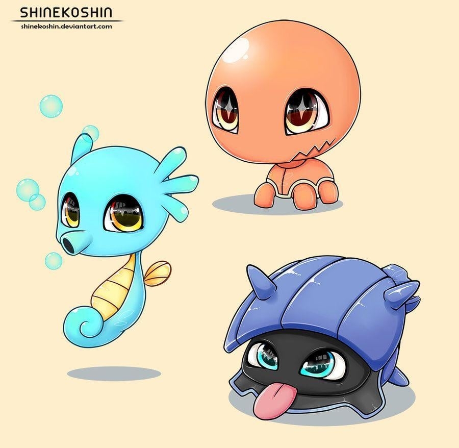 900x880 Baby Pokemon: Trapinch, Shellder and Horsea, Desktop