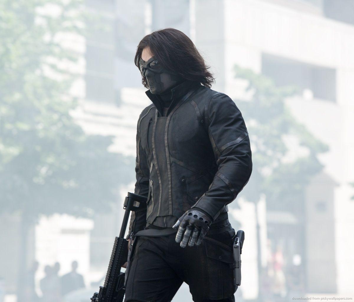 1200x1030 Download Winter Soldier With A Gun Wallpaper For Samsung Galaxy Tab, Desktop