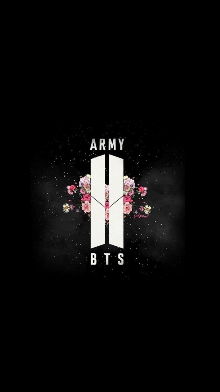 730x1300 bts logo wallpaper black, Phone