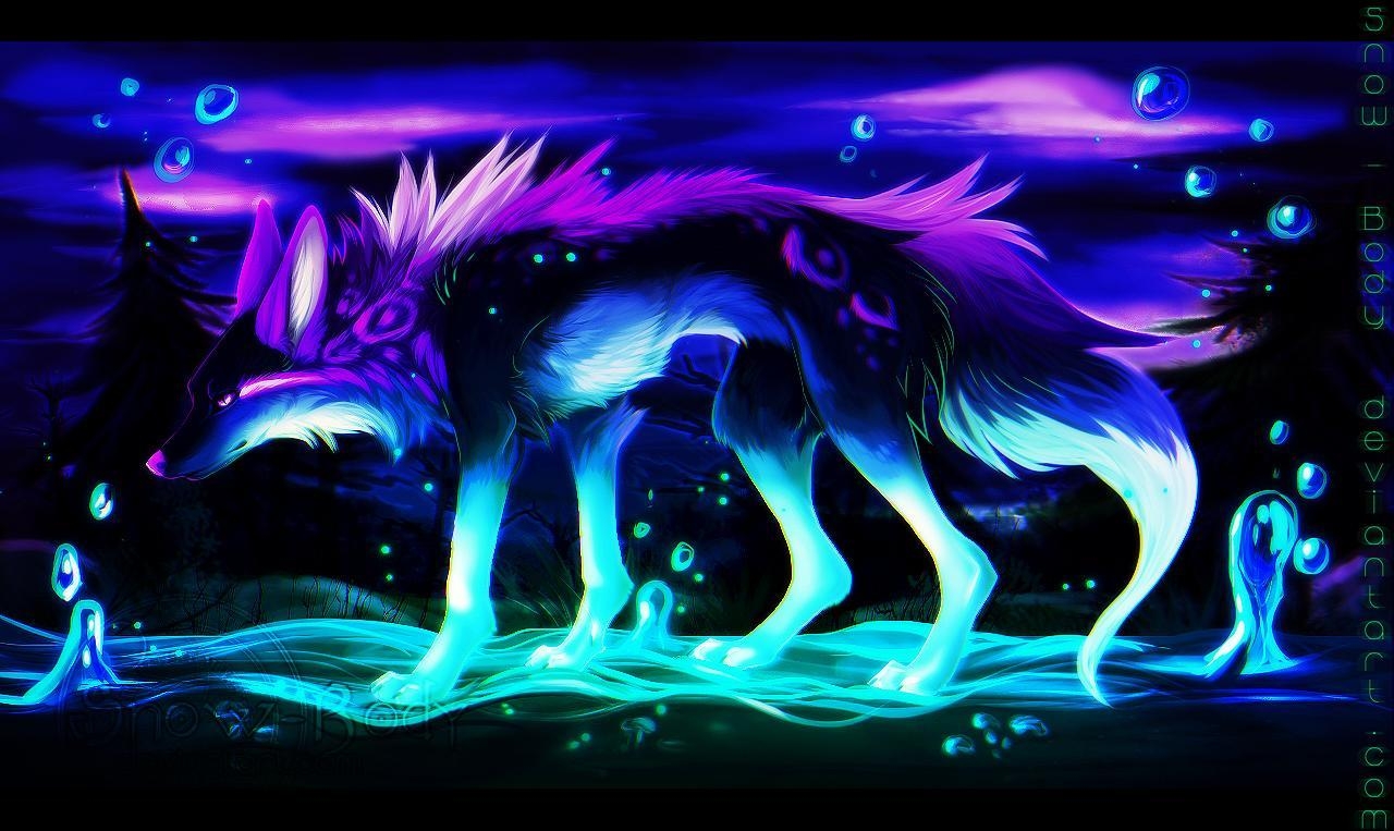 1280x770 ) Download Neon Wolf Wallpaper For Free, Desktop