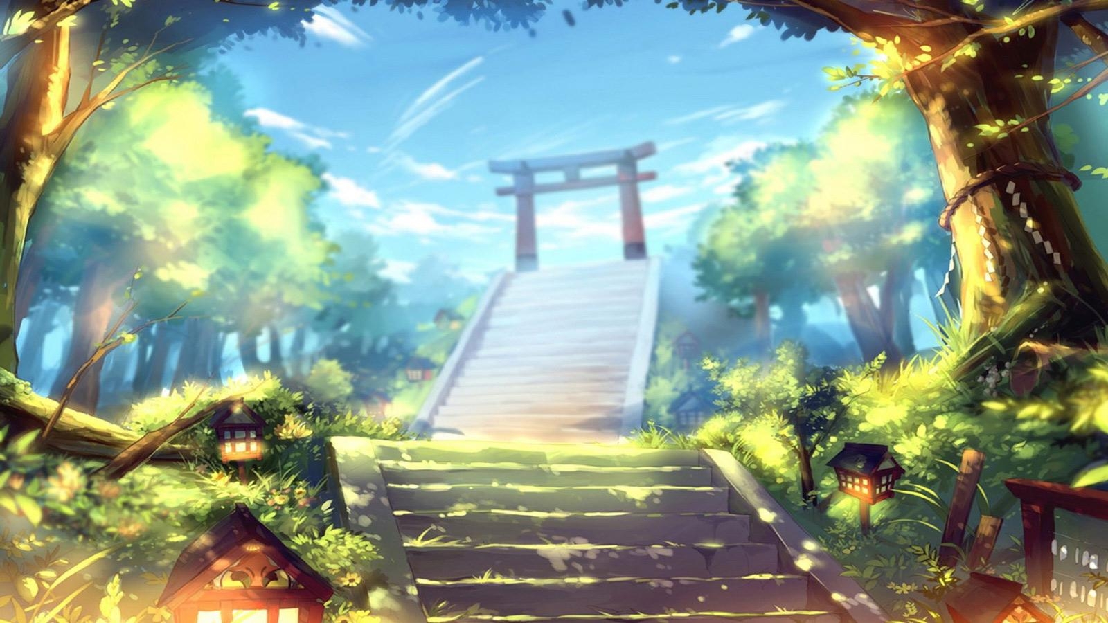 1600x900 Torii Gate Anime Manga Artwork Wallpaper. Free Computer Desktop, Desktop