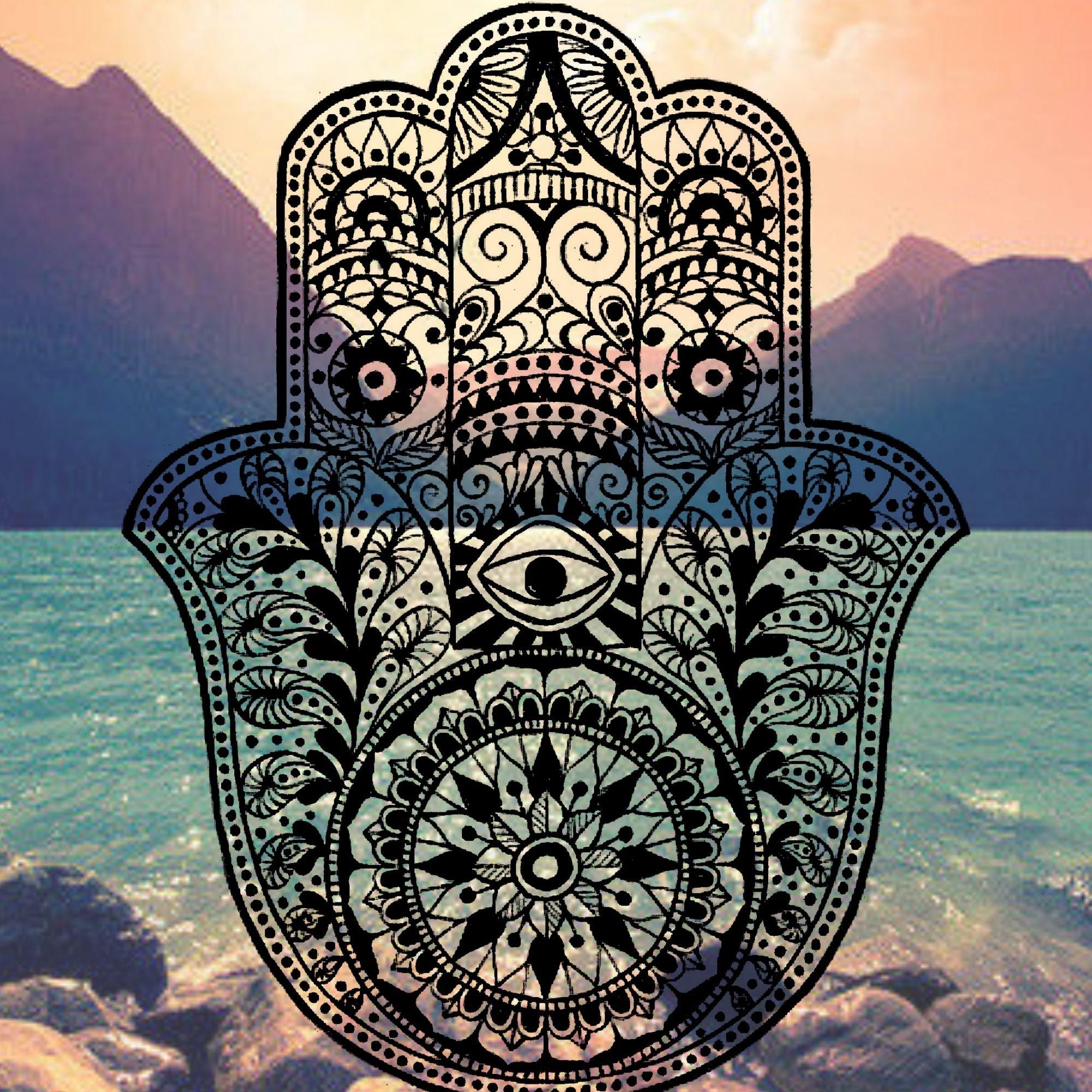 2000x2000 Hamsa iPhone Background mountain ocean tumblr evil eye hams hand, Phone