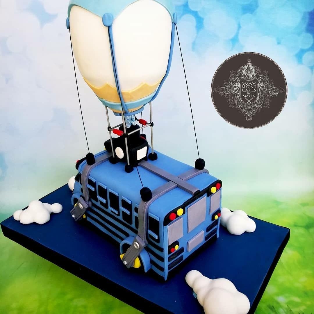 1080x1080 Fortnite battle bus cake from way Beyond Cakes. Kids, Phone