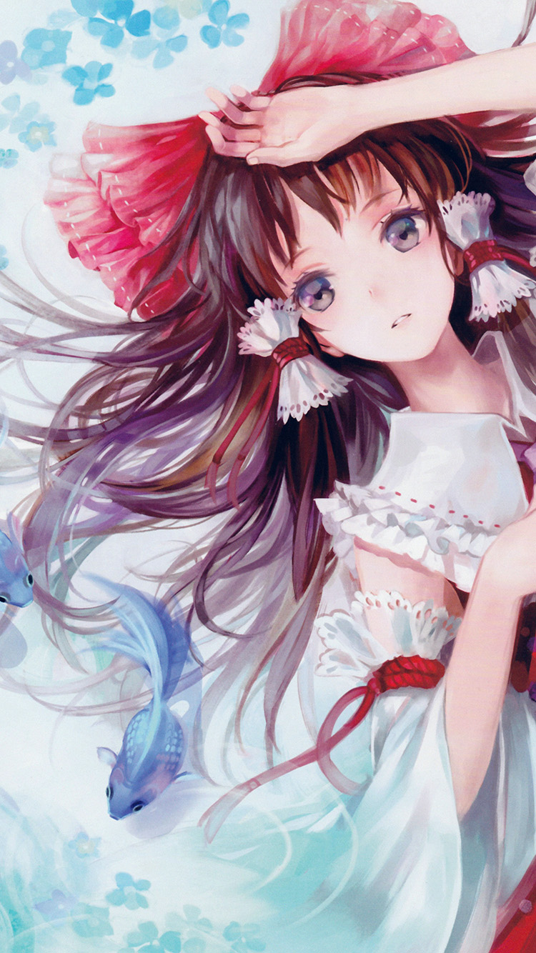 750x1340 Anime Art Paint Girl Cute, Phone