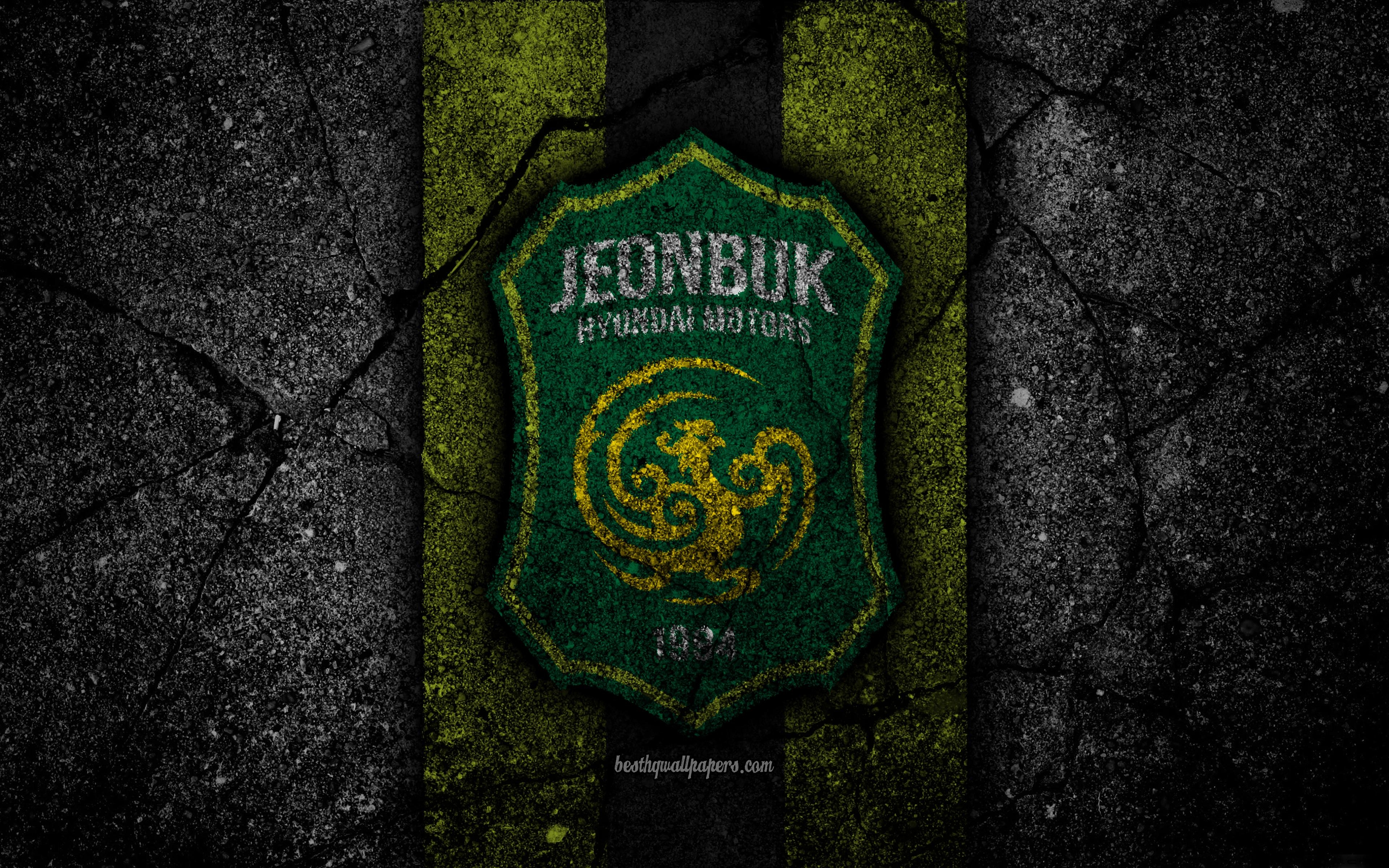 3840x2400 Download Wallpaper Jeonbuk FC, 4k, Logo, K League Classic, Grunge, Desktop