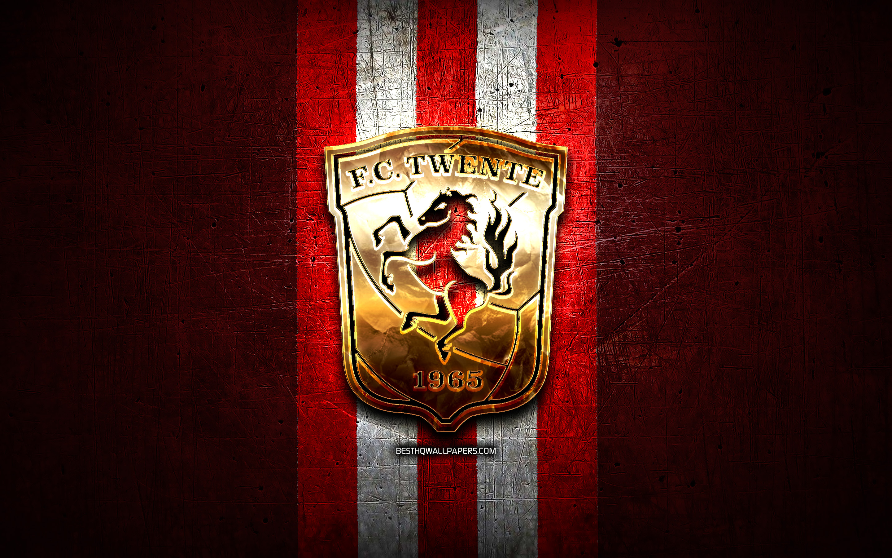 2880x1800 Download wallpaper Twente FC, golden logo, Eredivisie, red metal background, football, FC Twente, Dutch football club, FC Twente logo, soccer, Netherlands for desktop with resolution. High Quality HD picture wallpaper, Desktop