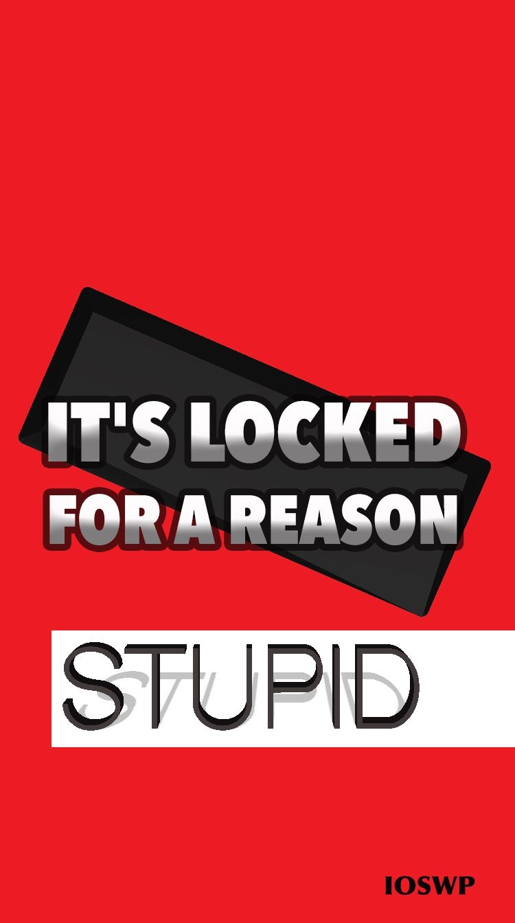 750x1350 IOSWP: It's locked for a reason stupid iPhone wallpaper, Phone