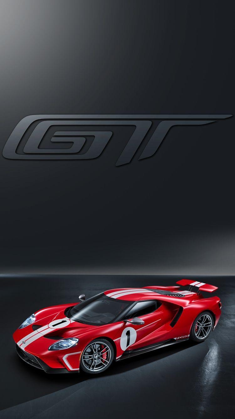 750x1340 Universal Phone Wallpaper/ Background Red Ford GT Super Car iPhone, Phone