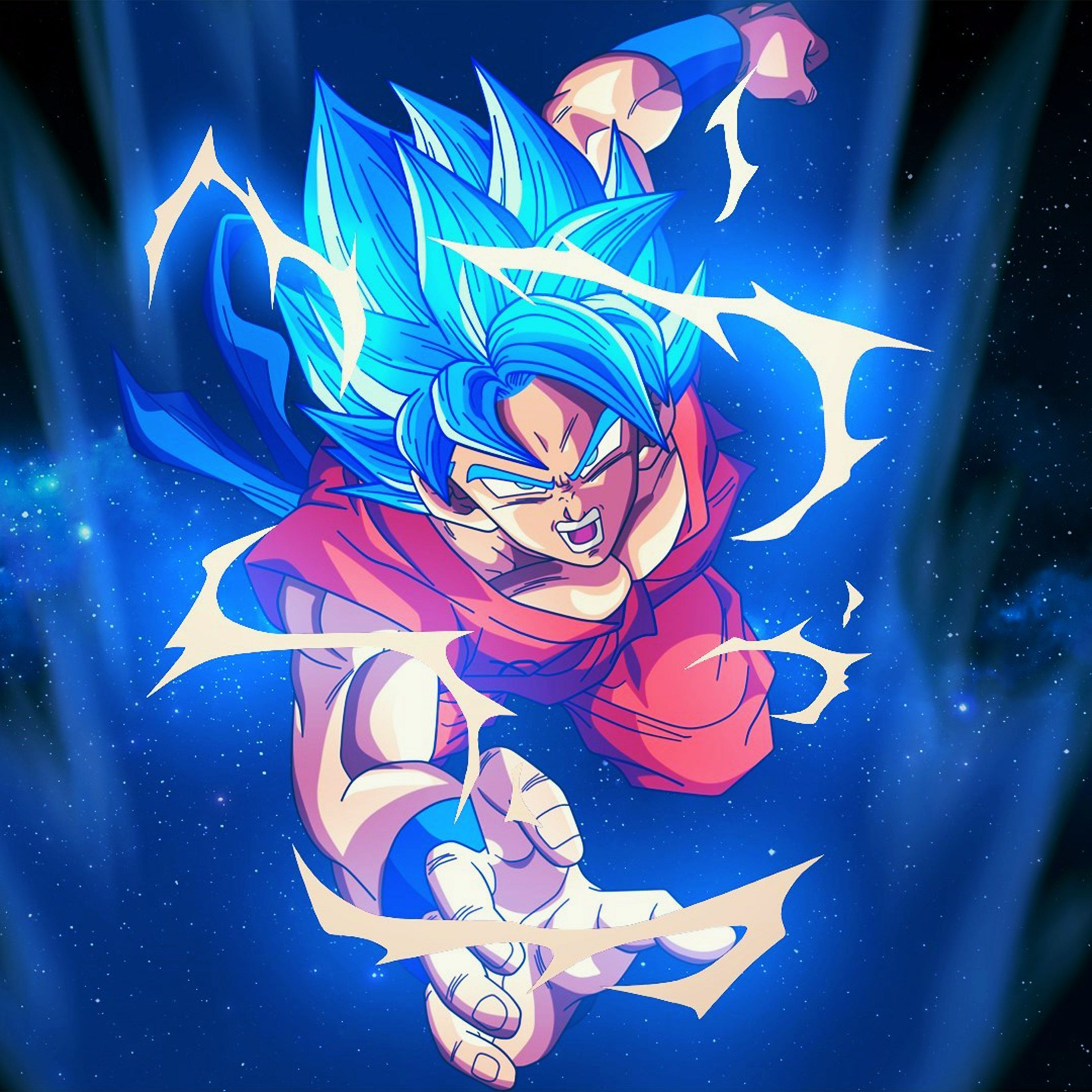 2740x2740 Dragonball Goku Blue Art Illustration Anime Wallpaper, Phone