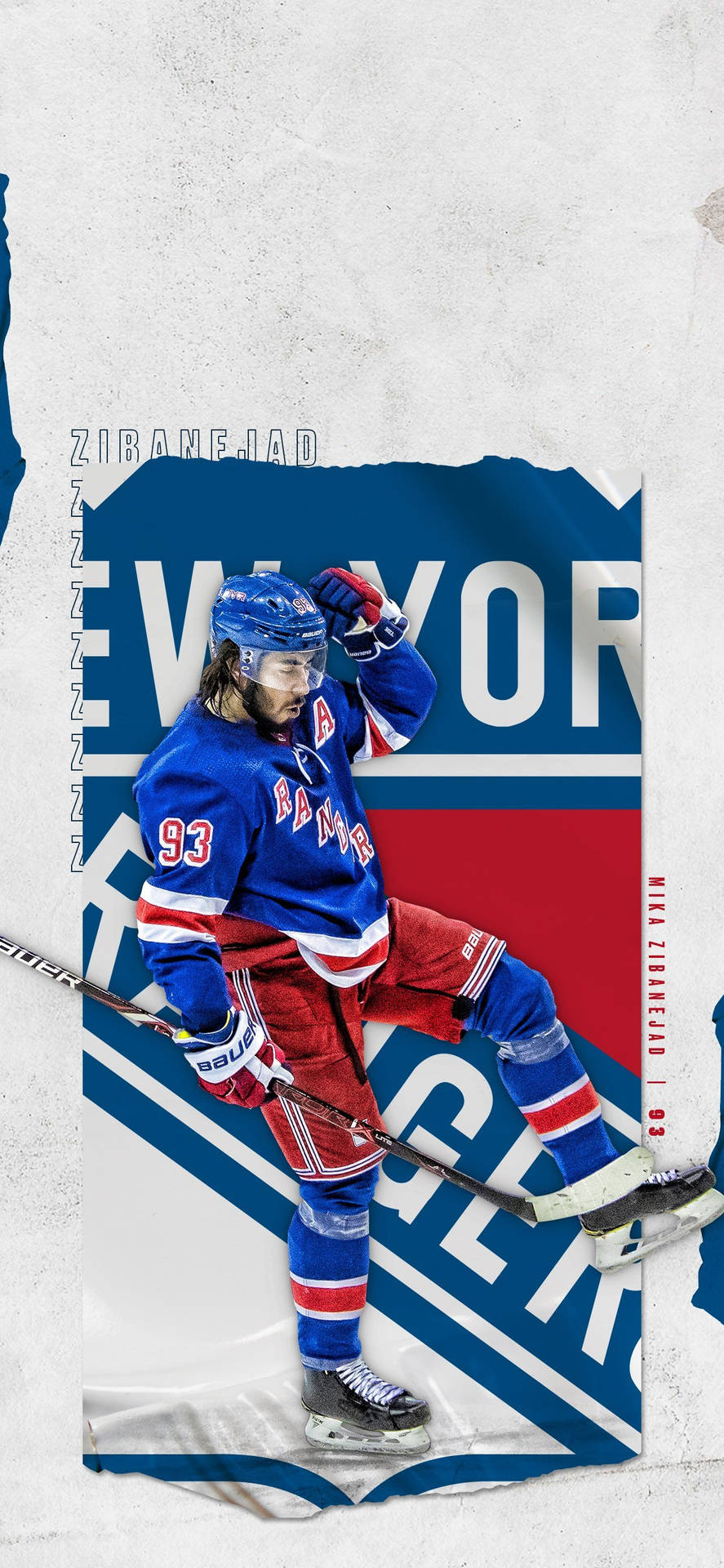 890x1920 Download Digital Art New York Rangers, Phone