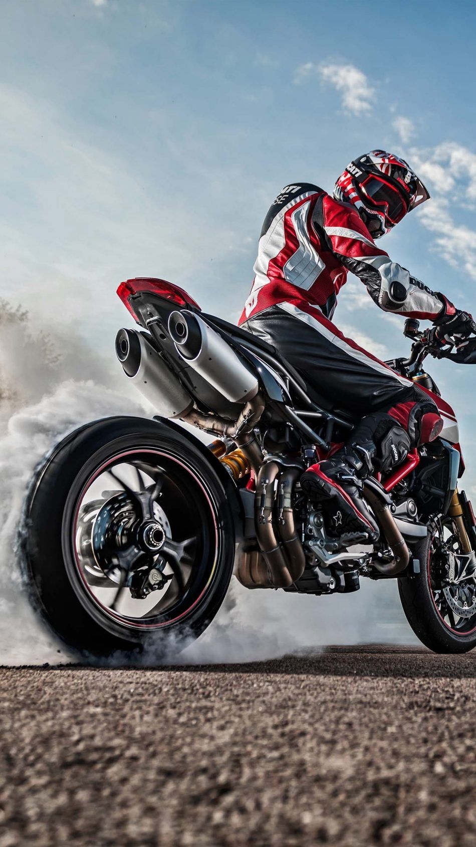 950x1690 Ducati Hypermotard 950 Sp Bike Burnout 4k Ultra HD, Phone