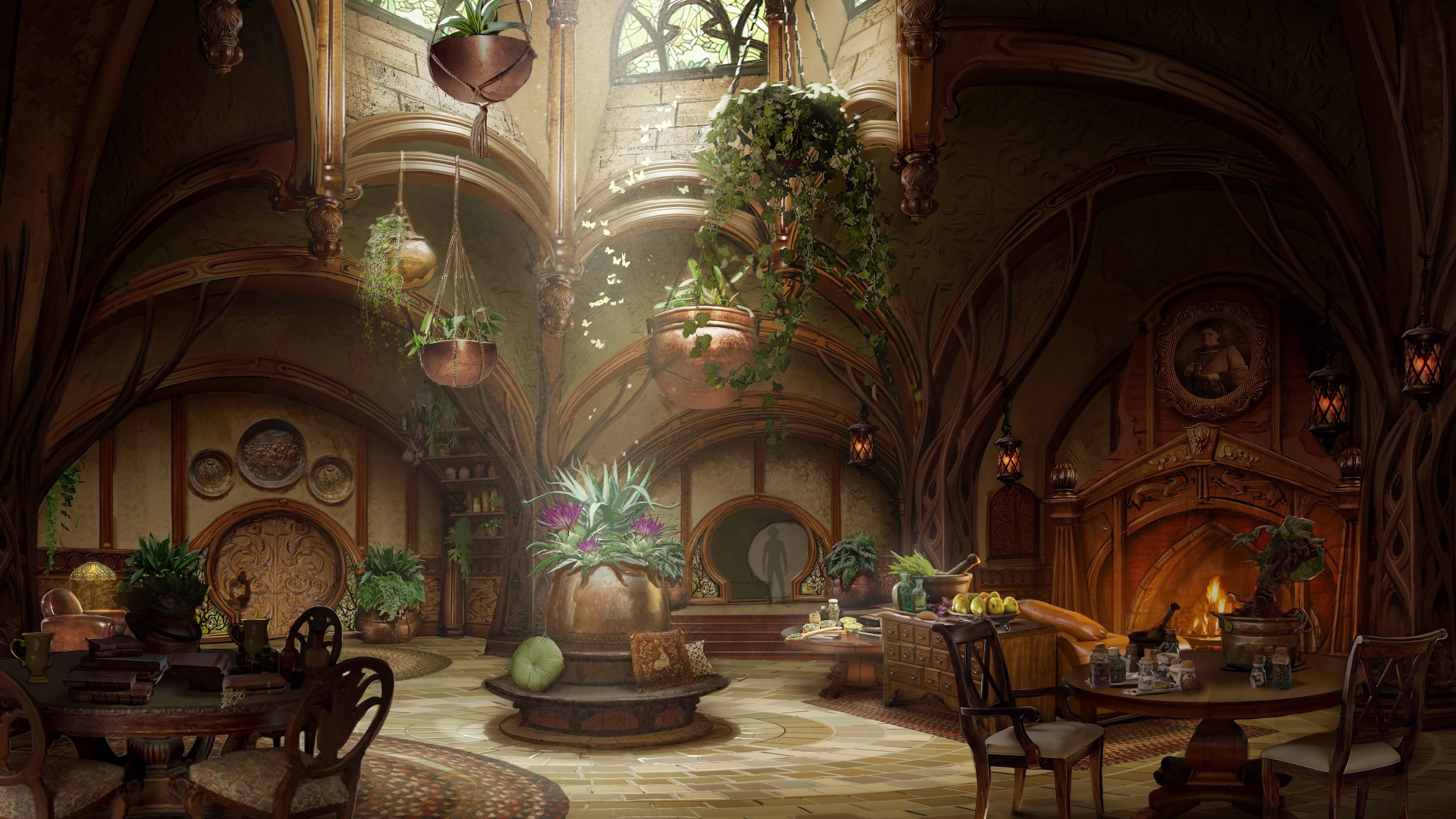 3840x2160 Concept Art: HufflePuff Common Room, Desktop