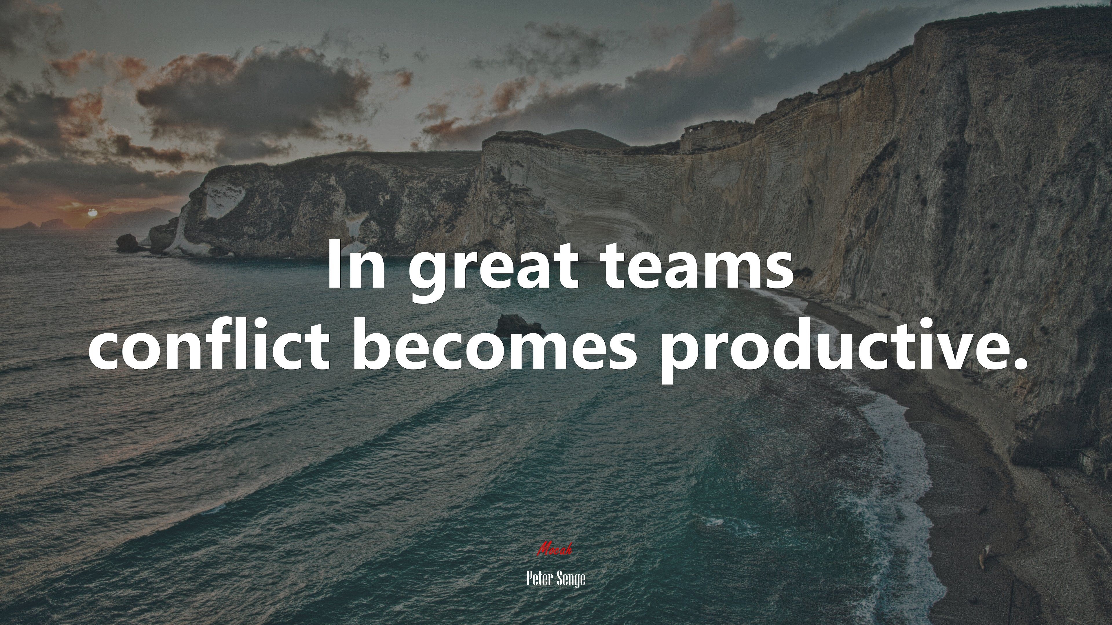 3840x2160 In great teams conflict becomes productive. Peter Senge quote, 4k wallpaper. Mocah HD Wallpaper, Desktop