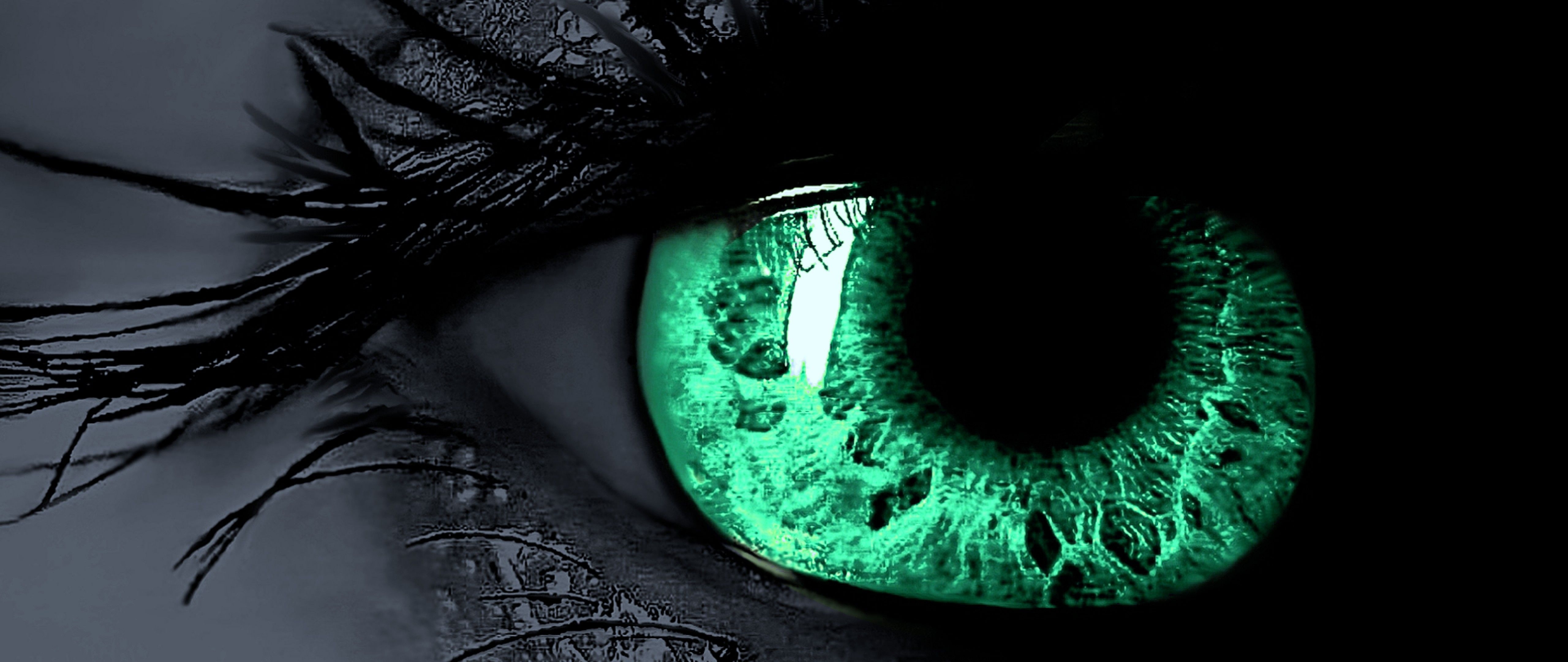 5120x2160 Green Eyes Beautiful HD Wallpaper for Desktop and Mobiles 4K Ultra, Dual Screen