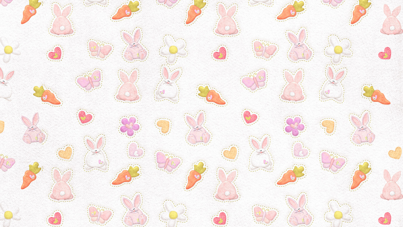 1370x770 wallpaper for desktop, laptop. cute rabbit chracter pattern red, Desktop