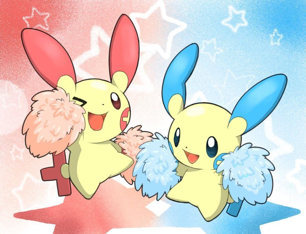 1030x780 Pokémon by Review: -, Plusle & Minun, Desktop