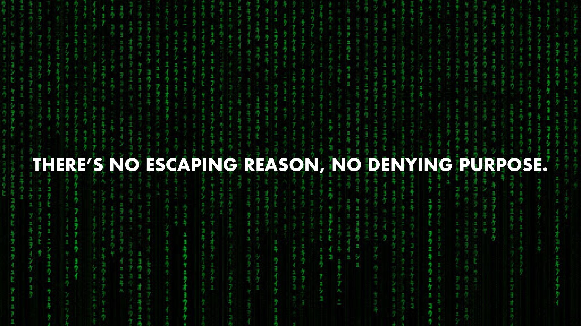 1920x1080 Wallpaper. Matrix. Movies. Quotes. Reason. Purpose. Matrix quotes, Movie quotes, Real quotes, Desktop