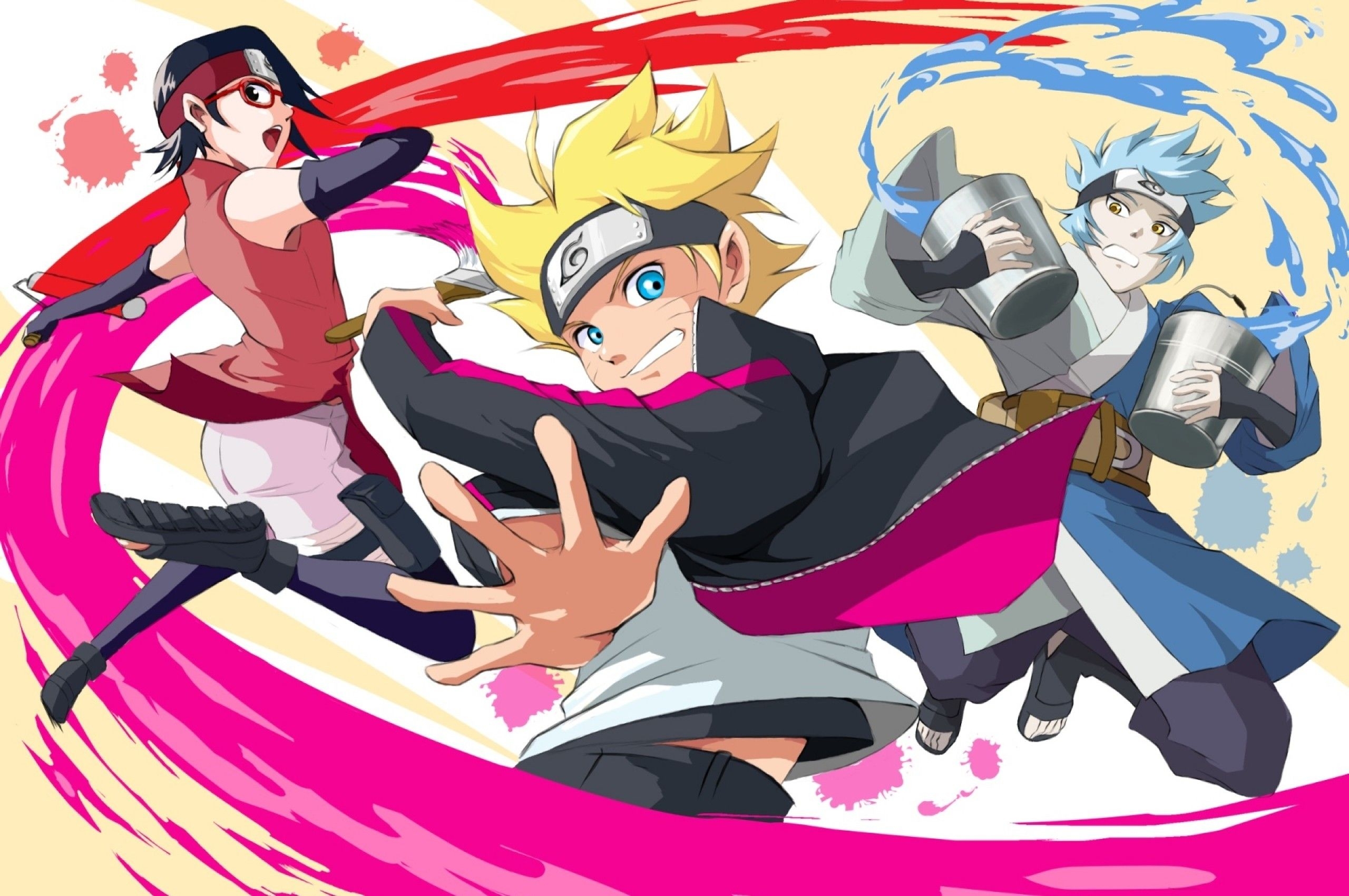 2560x1700 Download  Uzumaki Boruto, Uchiha Sarada, Mitsuki, Naruto Wallpaper for Chromebook Pixel, Desktop