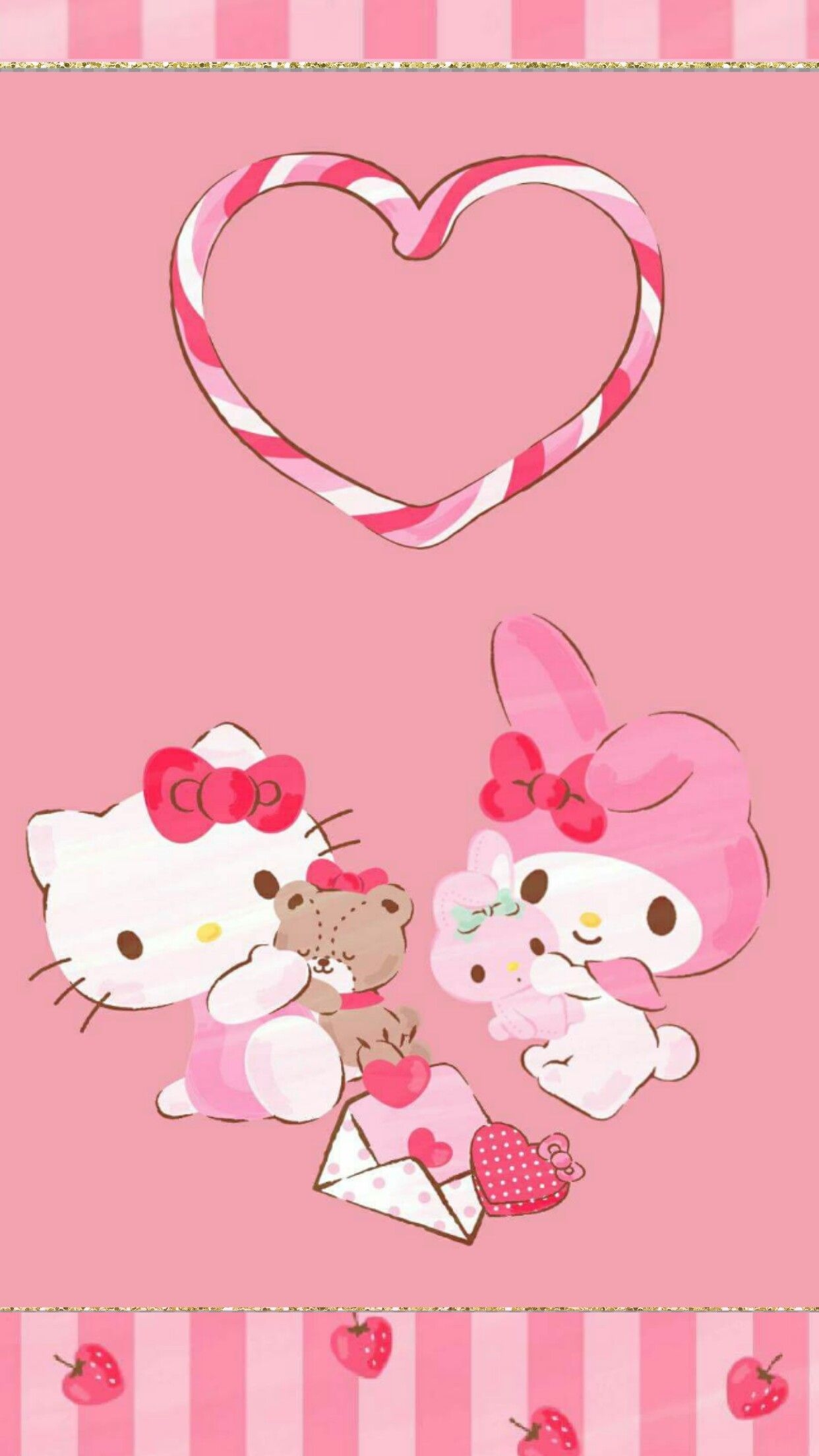 1250x2210 iPhone Wall: Valentine's Day tjn. Hello kitty background, Hello kitty themes, Hello kitty art, Phone