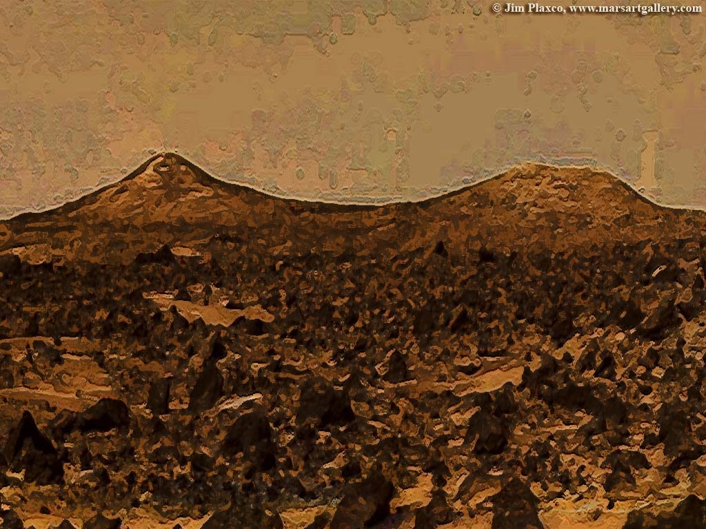 1030x770 Mars Art Gallery Featuring Twin Peaks of Mars Image, Desktop