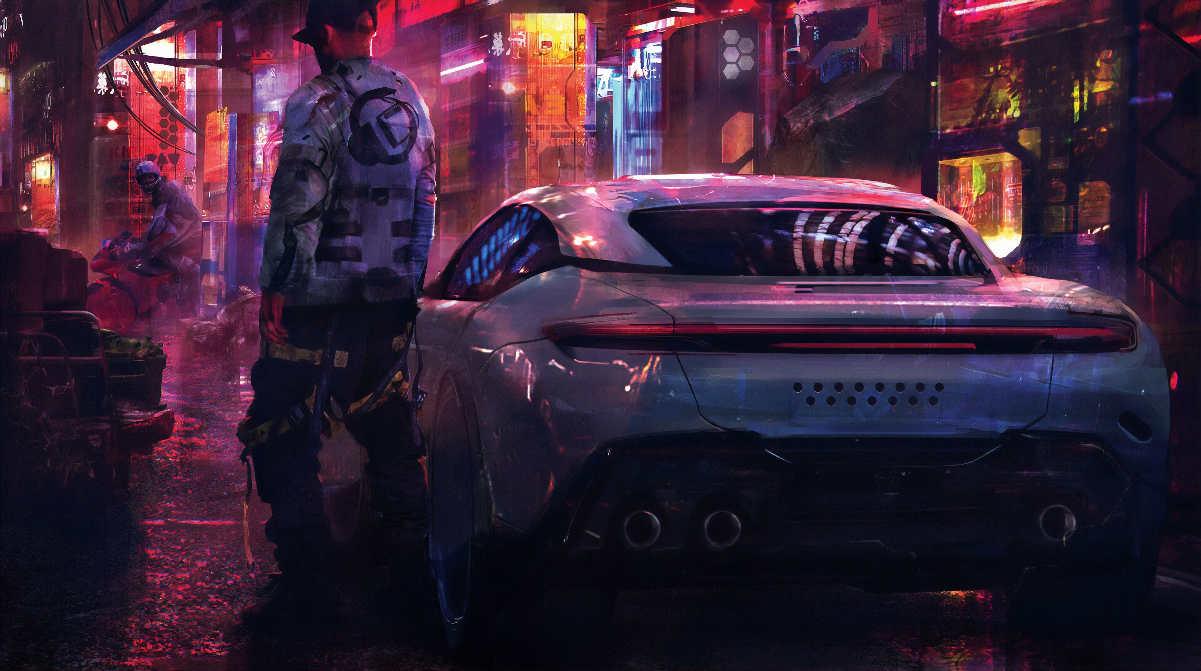 3840x2150 Cyberpunk Boy With Car, HD Games, 4k Wallpaper, Image, Background, Photo and Picture, Desktop