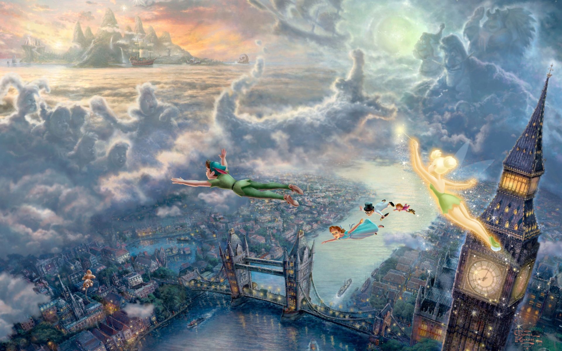 1920x1200 Thomas Kinkade Disney Wallpaper. Thomas kinkade disney, Disney paintings, Kinkade disney, Desktop