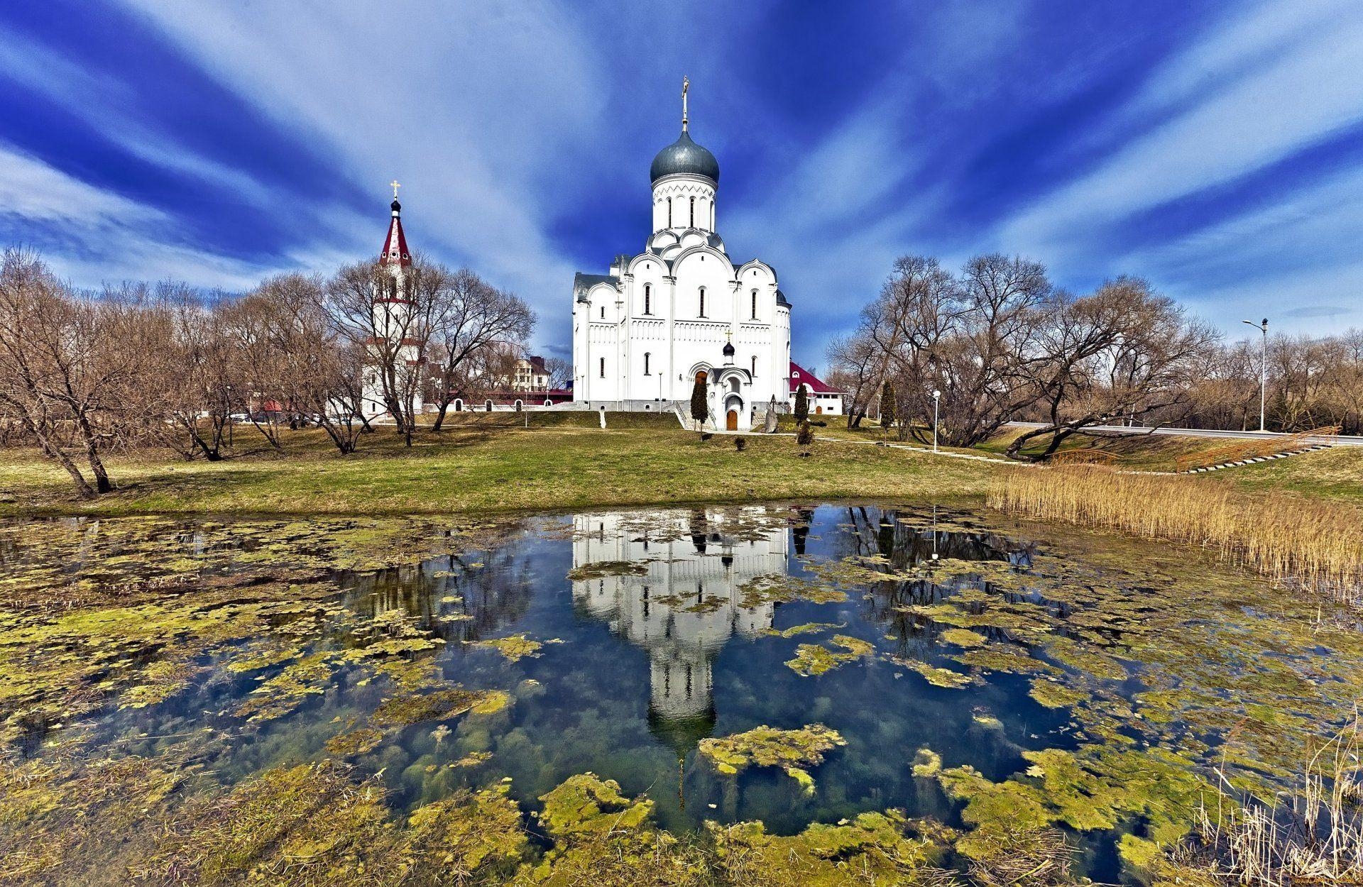 1920x1250 minsk belarus the holy virgin church belarus tree nature HD wallpaper, Desktop