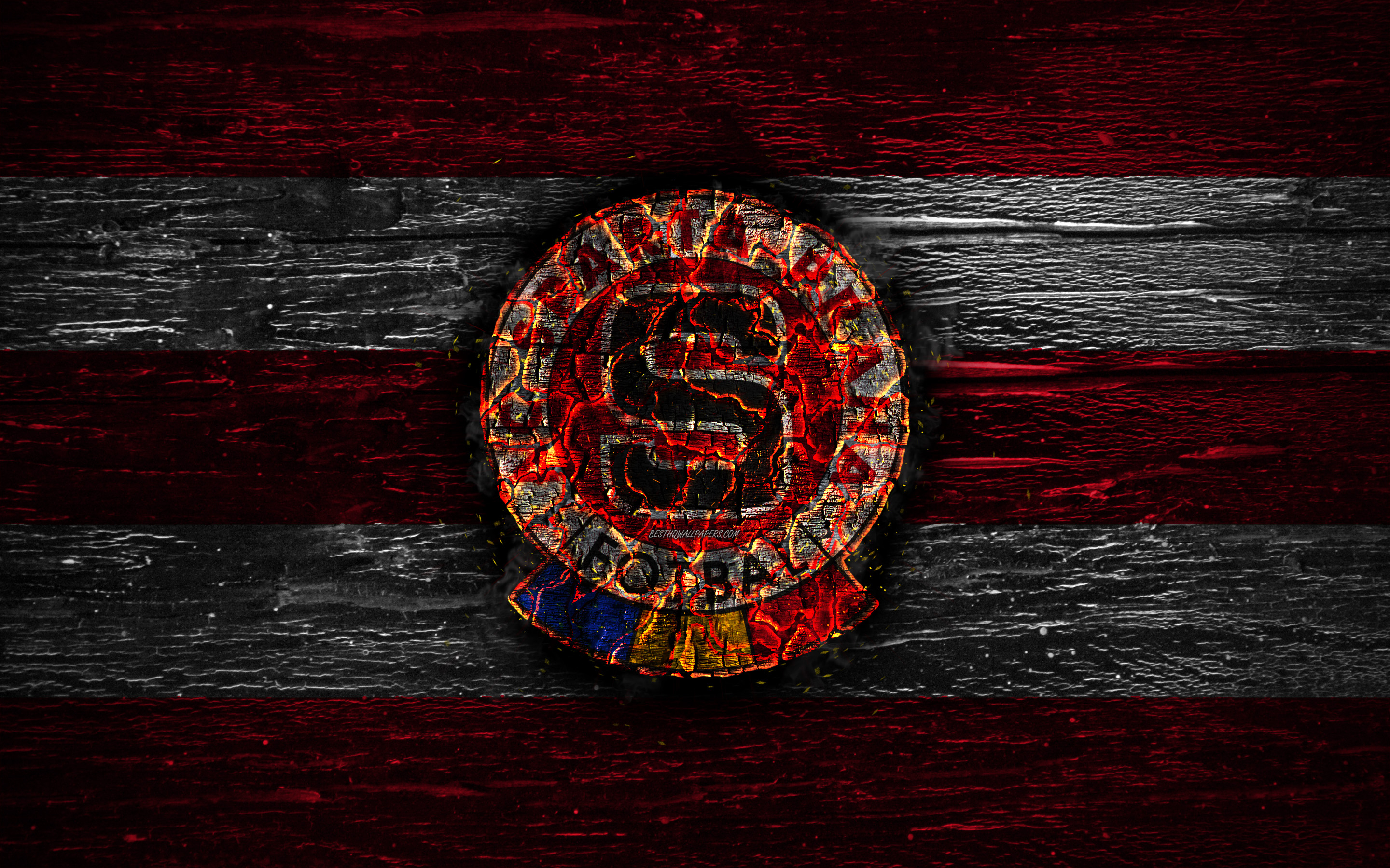 2880x1800 Download wallpaper Sparta Prague FC, fire logo, Czech First League, purple and white lines, Czech football club, grunge, AC Sparta Praha, football, soccer, Sparta Prague logo, wooden texture, Czech Republic for desktop, Desktop