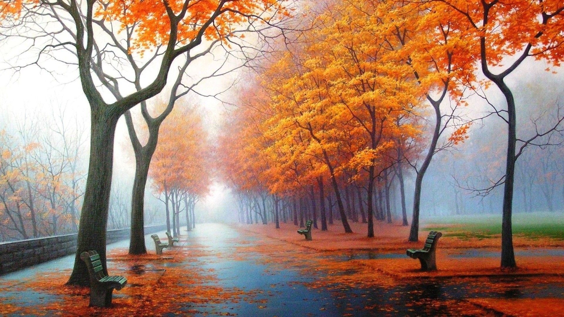 1920x1080 Autumn Rain Wallpaper Free Autumn Rain Background, Desktop