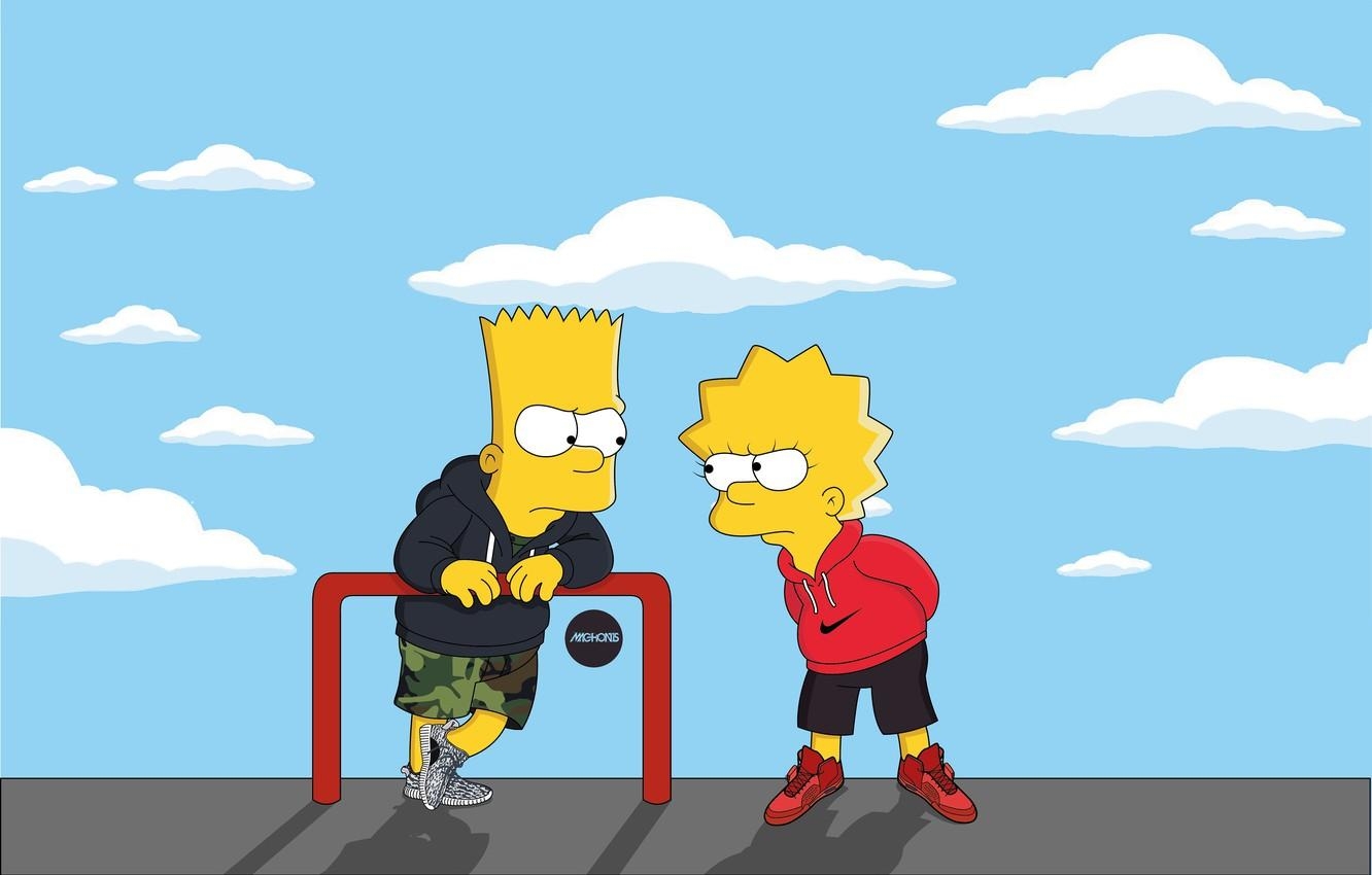 1340x850 Wallpaper The simpsons, Figure, Adidas, Simpsons, Bart, Art, Adidas, Lisa, Nike, Cartoon, The Simpsons, Nike, Character, Lisa, Bart, The animated series image for desktop, section фильмы, Desktop