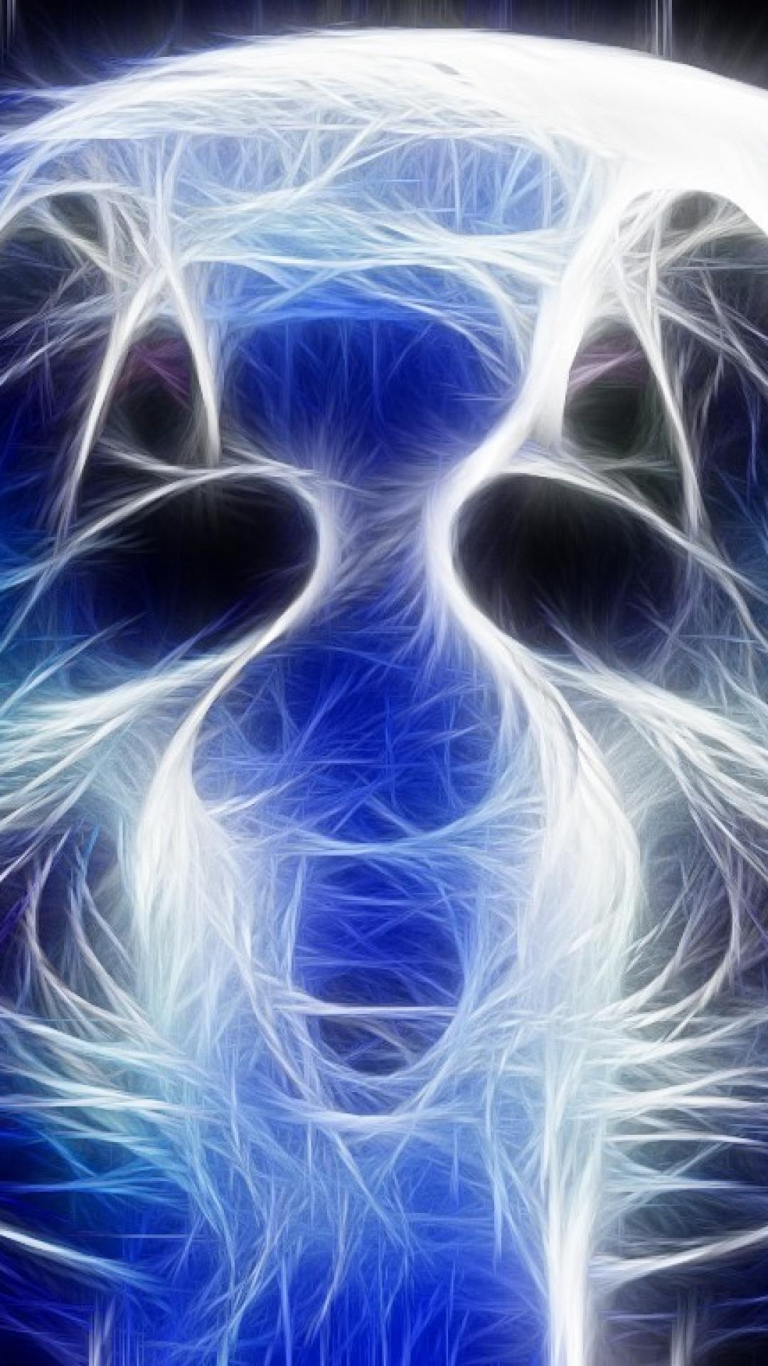 1080x1920 Blue moon fractalius howling wolf wolves wallpaper, Phone