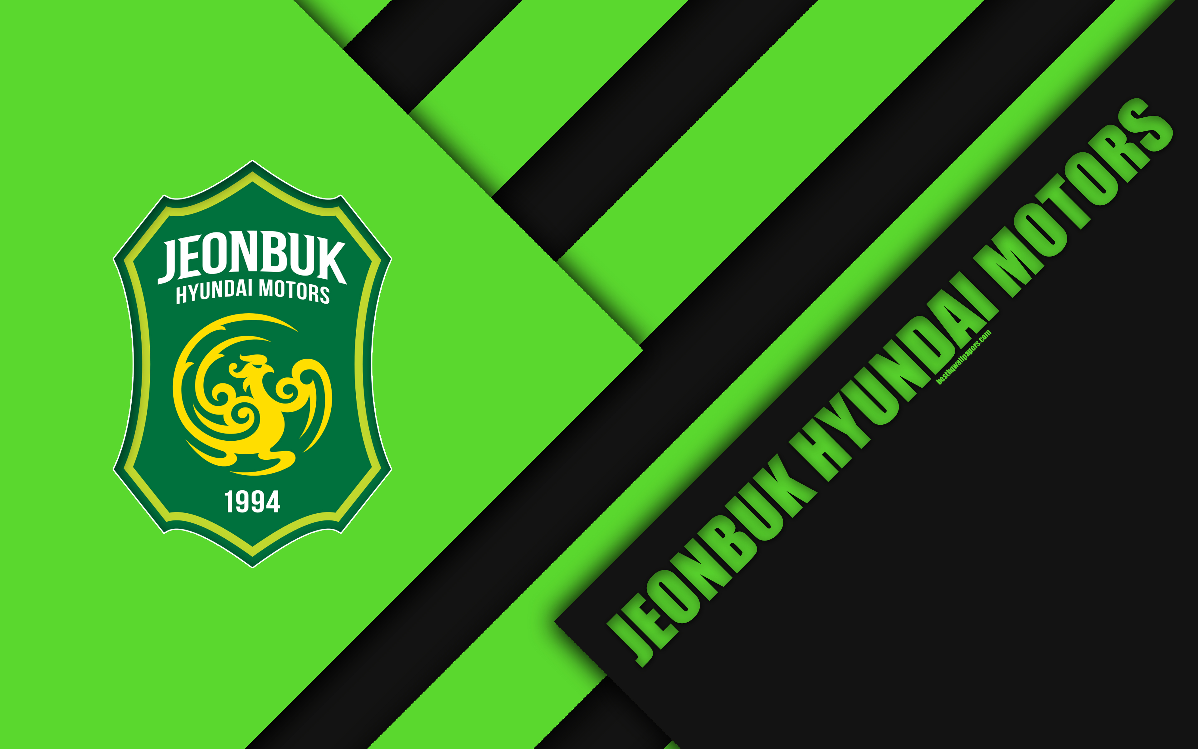 3840x2400 Download wallpaper Jeonbuk Hyundai Motors FC, 4k, logo, South, Desktop