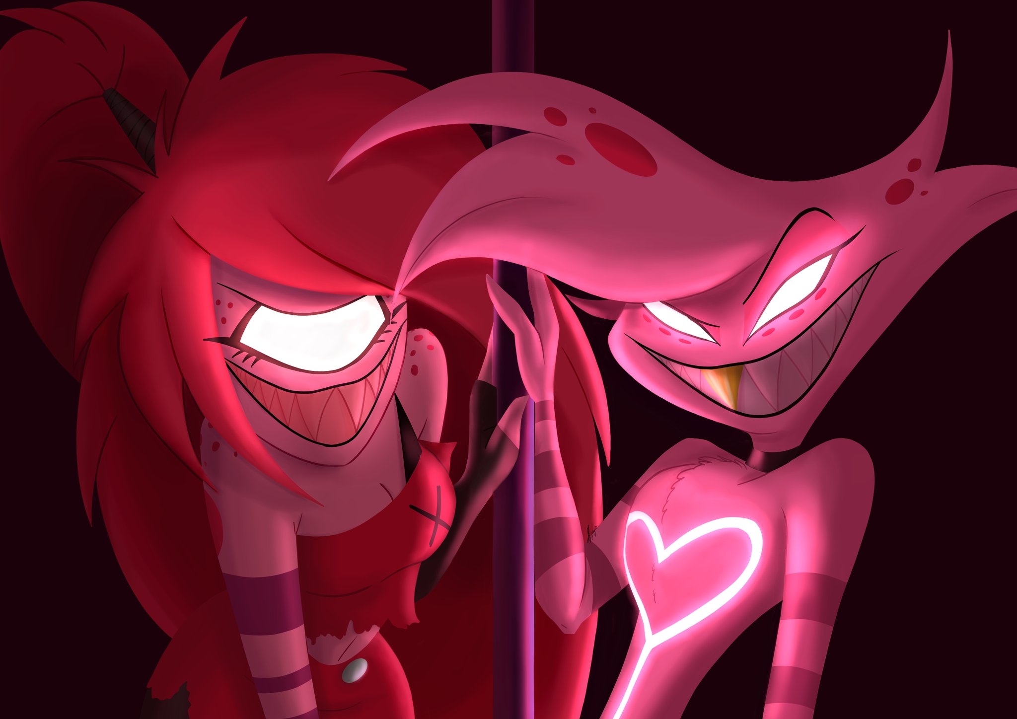 2050x1450 Catarina fanart! This time its Angel Dust with Cherri Bomb #HazbinHotel #HazbinHotelFanart #HazbinHotelAngelDust #HazbinHotelCherriBomb, Desktop